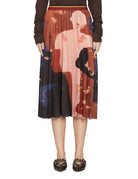 gonna elastico vita pieghe fantasia - stella jean - gonna