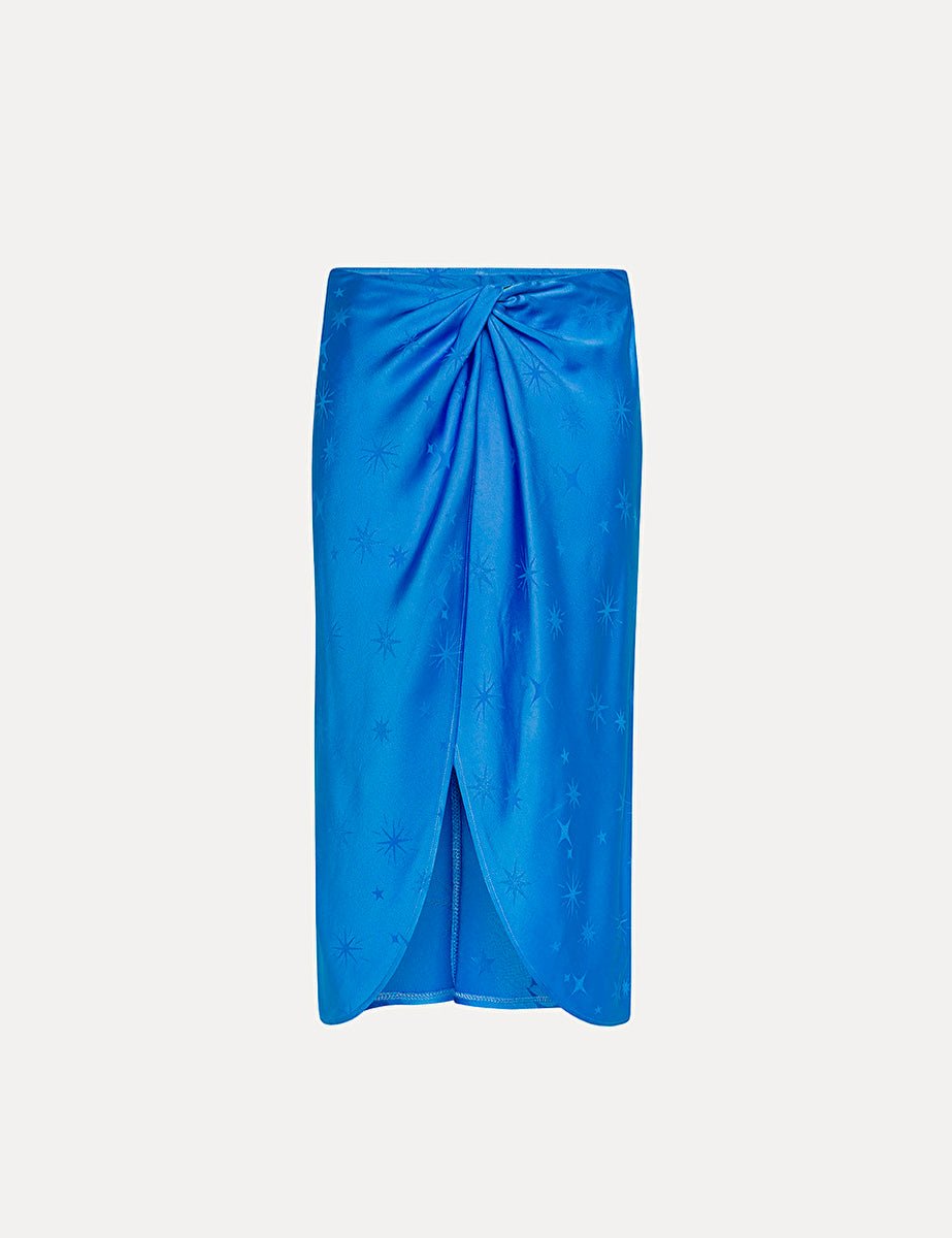 gonna jacquard etoile turchese - forte forte - gonna