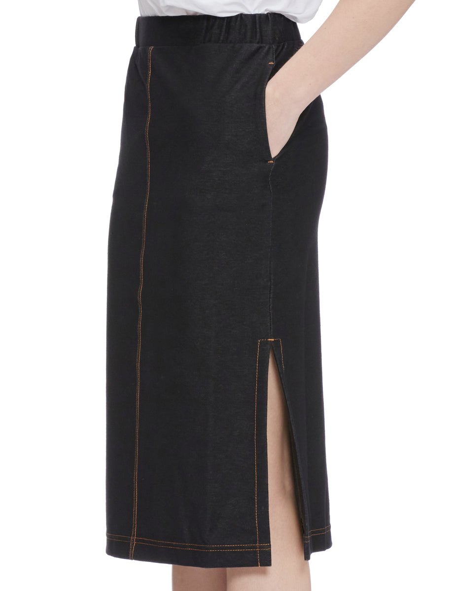 gonna jersey effetto denim blu - max mara leisure - gonna