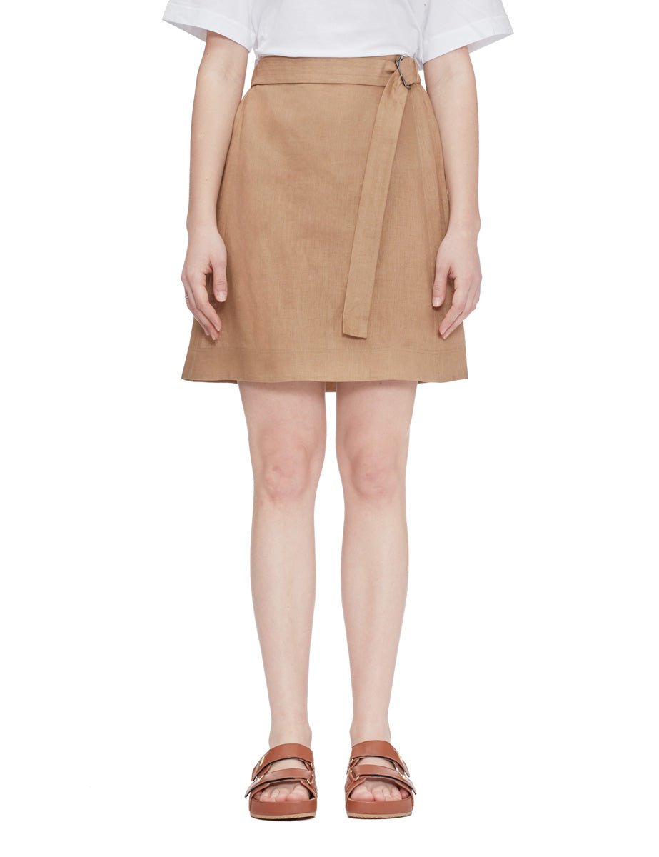 gonna lino cammello - max mara leisure - gonna