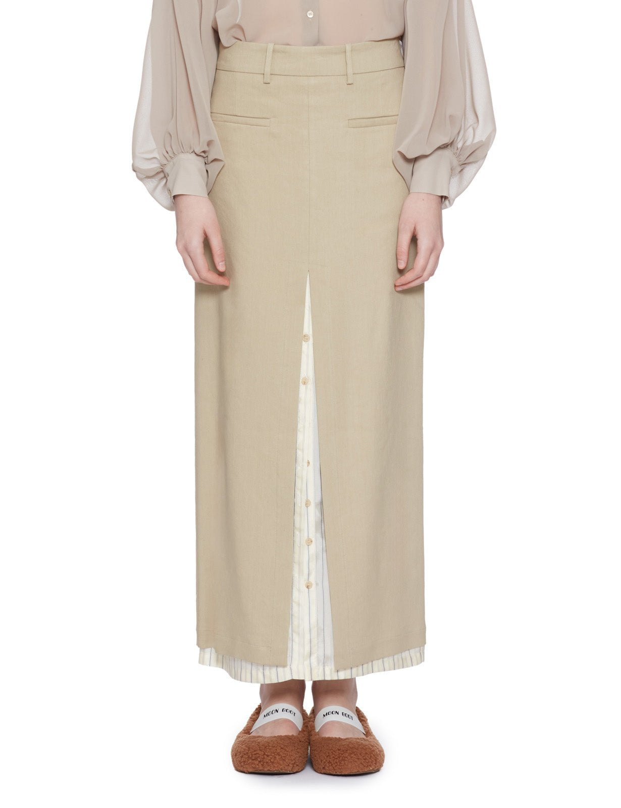 gonna lino stretch spacco kaki - alysi - gonna