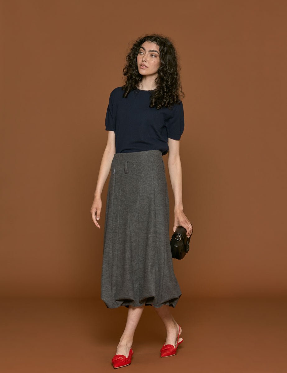 gonna melange jersey heather grey - tibi - gonna