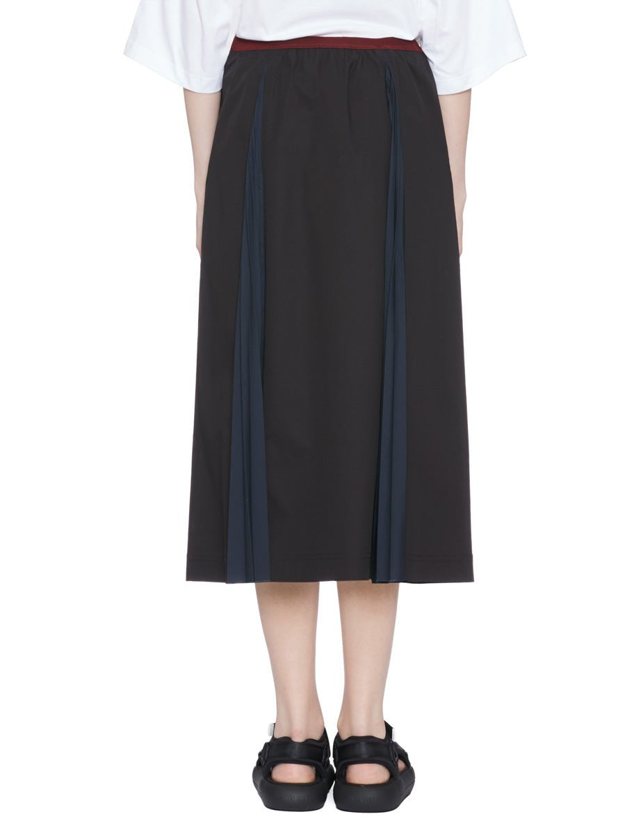 gonna midi cotone plisse blu black - plan c - gonna