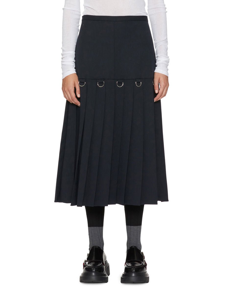 gonna midi pieghe dark blu - beatrice b - gonna