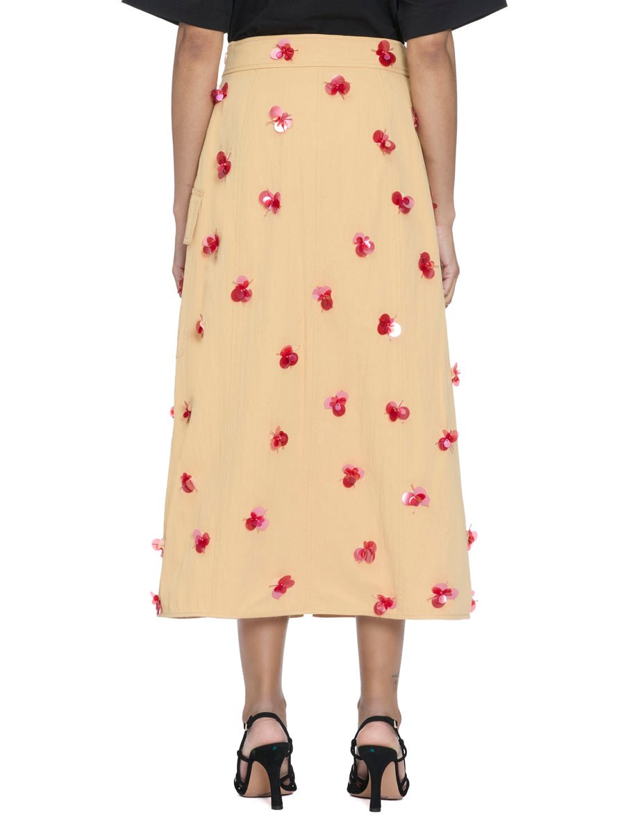 gonna midi rhodes ricamo fantasia desert - ulla johnson - gonna