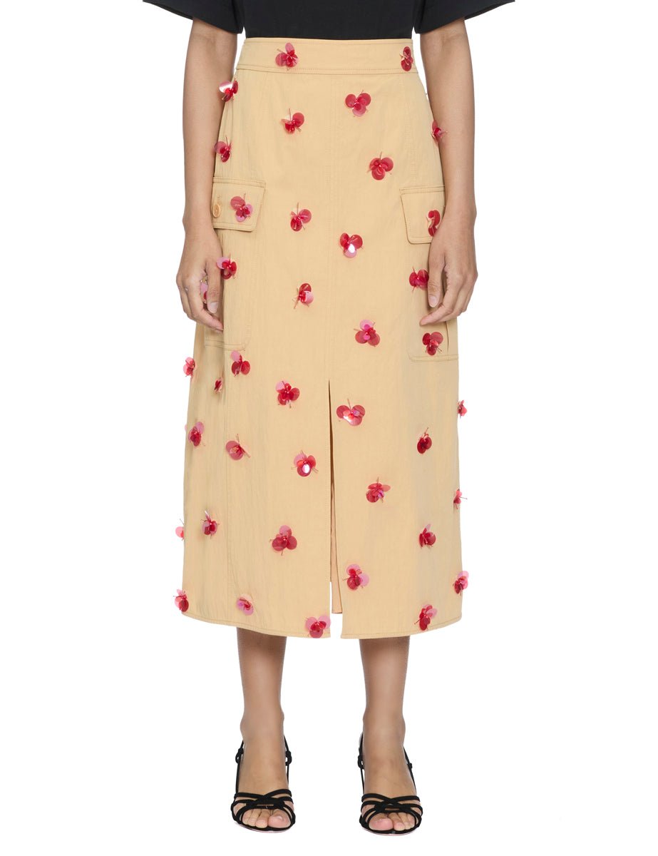 gonna midi rhodes ricamo fantasia desert - ulla johnson - gonna