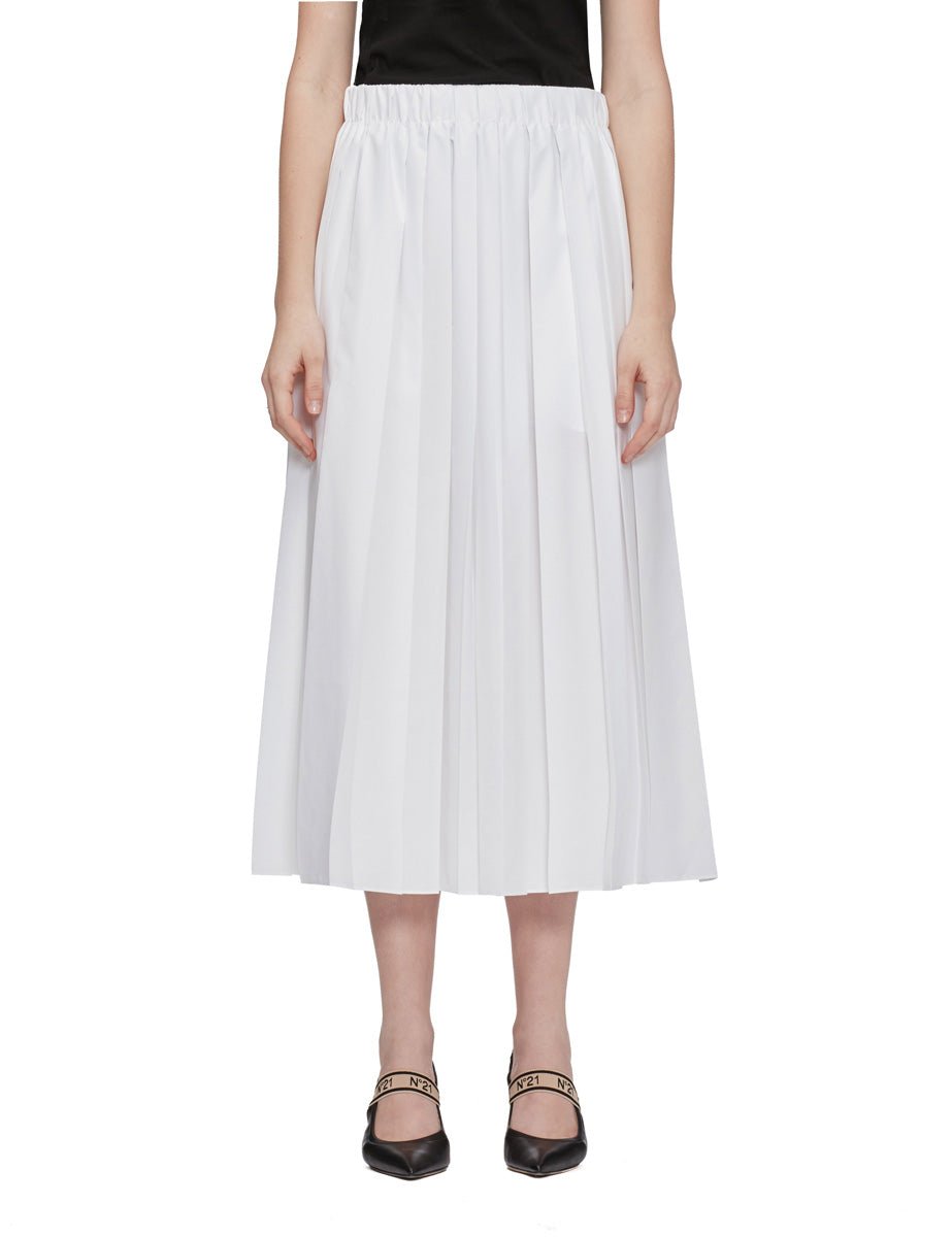 gonna nylon plissé white - tibi - gonna