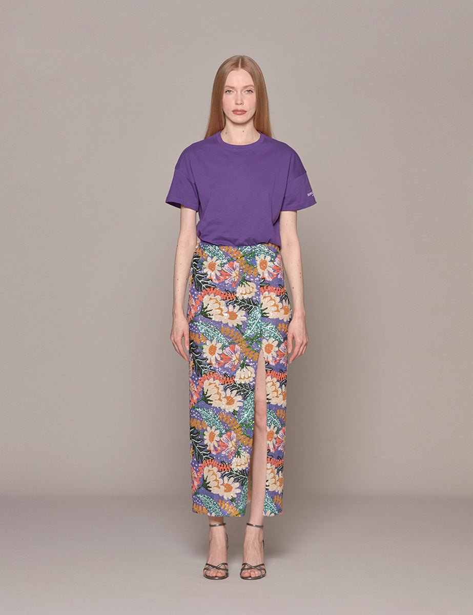 gonna paillettes purple orange - hebe studio - gonna