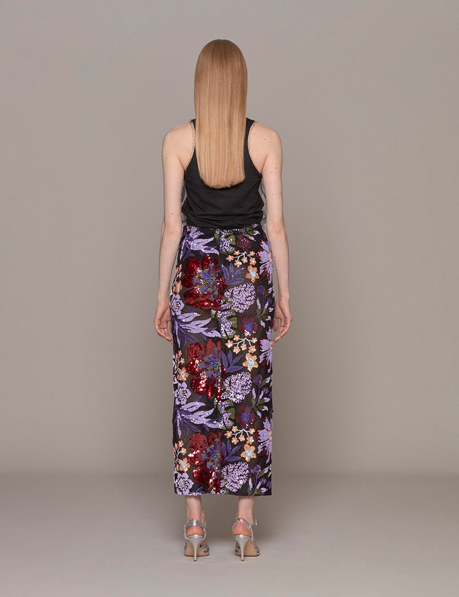 gonna paillettes tulle viola borgogna - hebe studio - gonna