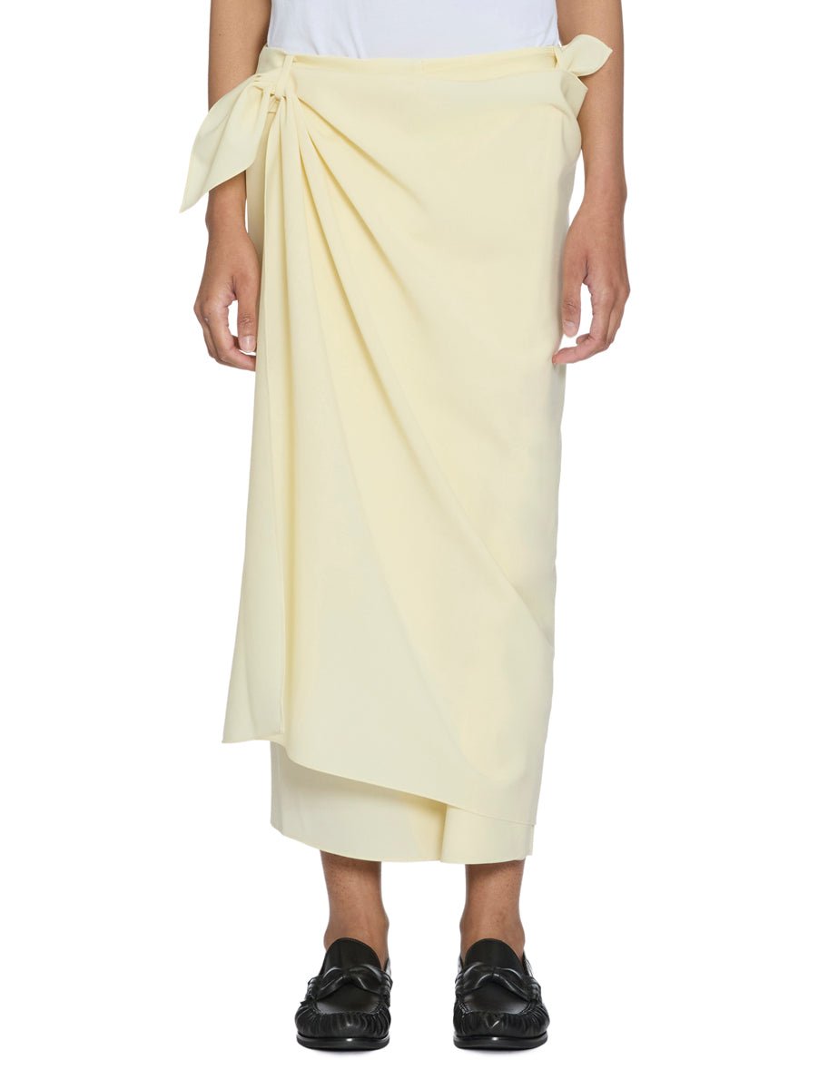 gonna pannello tropical wool ivory - tibi - gonna