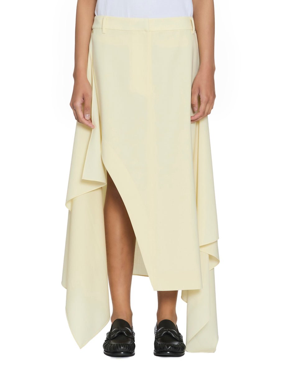 gonna pannello tropical wool ivory - tibi - gonna