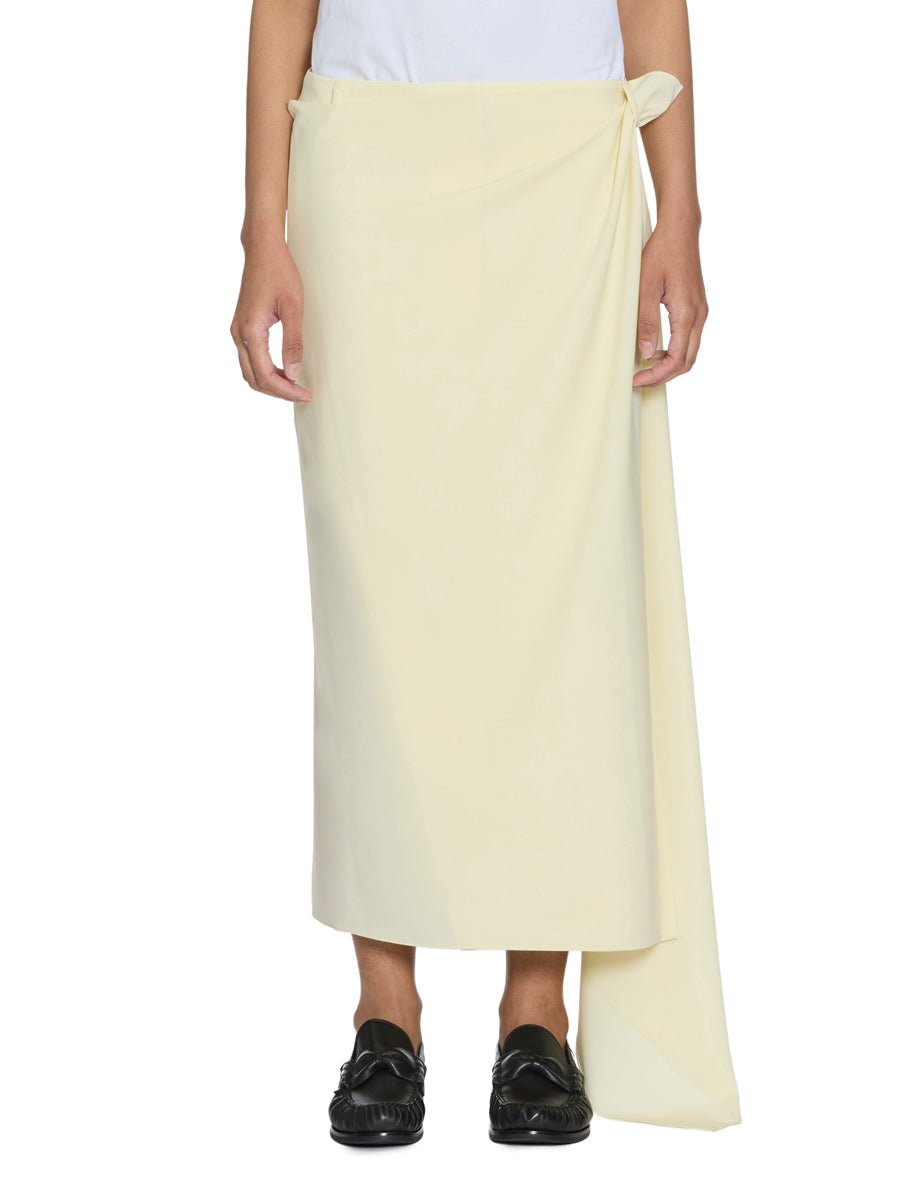 gonna pannello tropical wool ivory - tibi - gonna