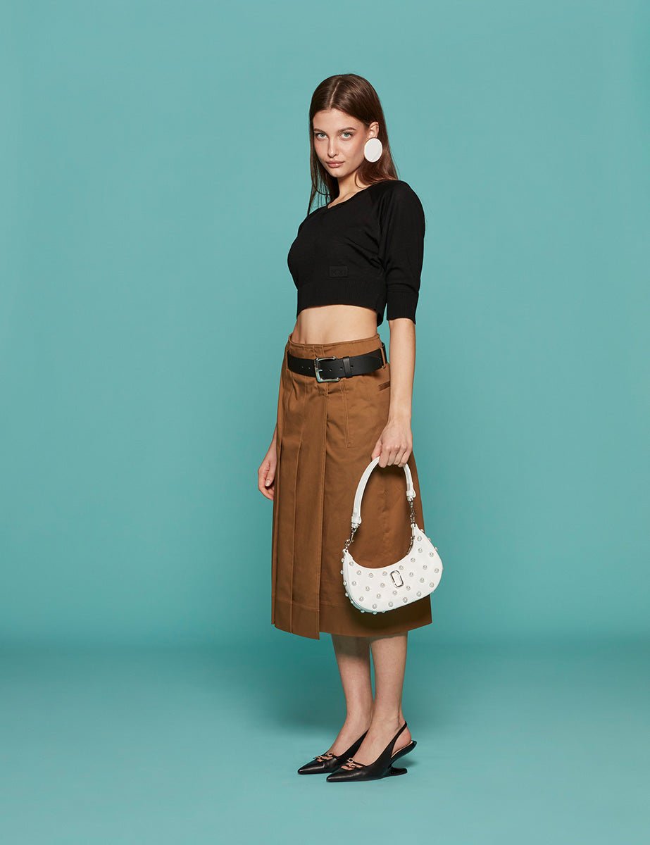 gonna pieghe tasche caramel - tibi - gonna