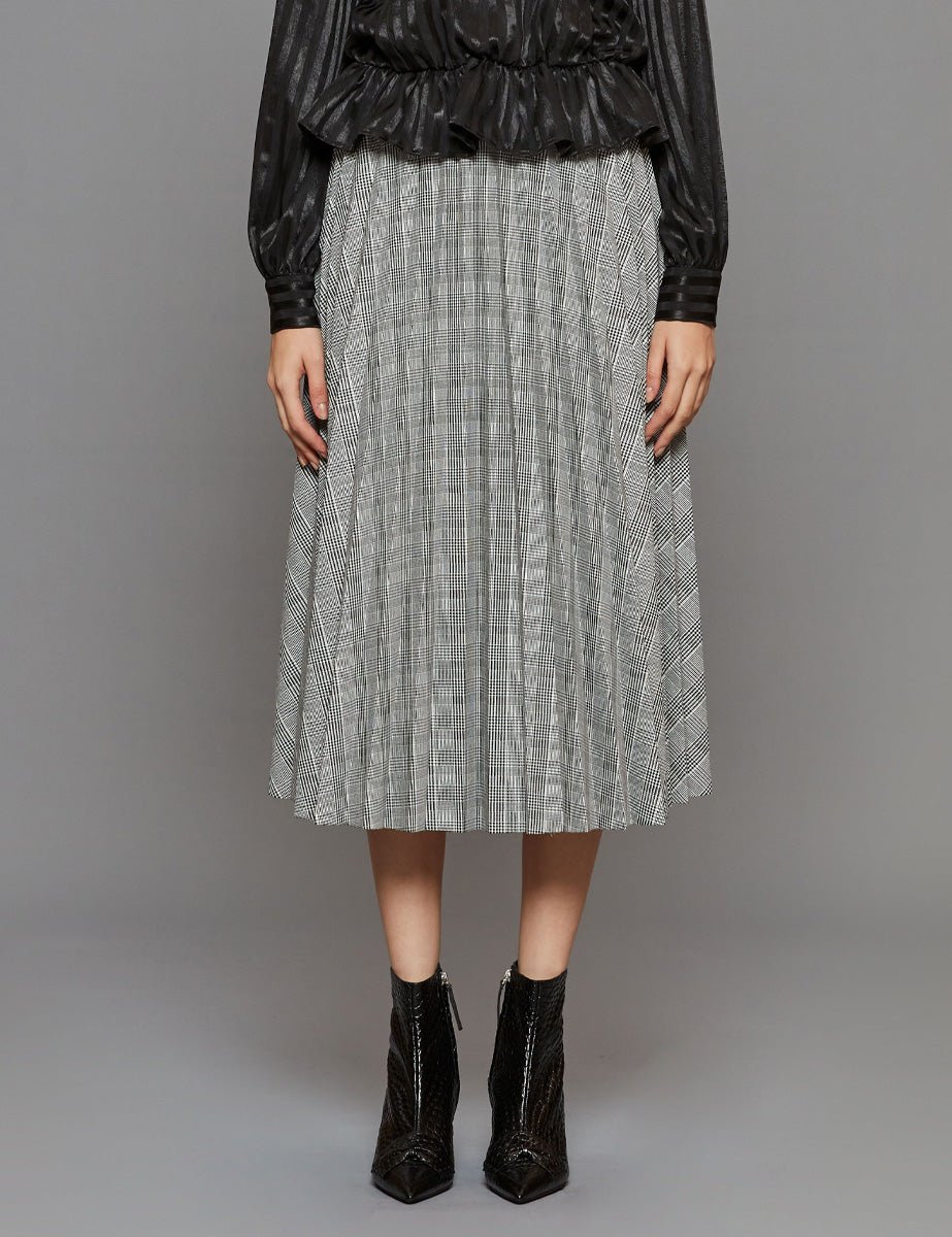 gonna plissè principe galles grigio - stella jean - gonna