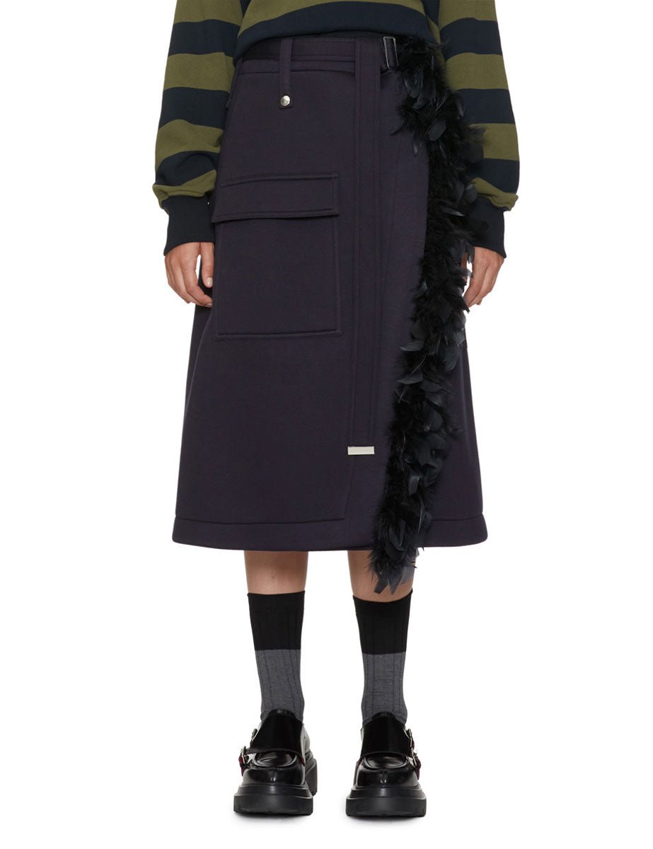 gonna portafoglio piume blu black - plan c - gonna