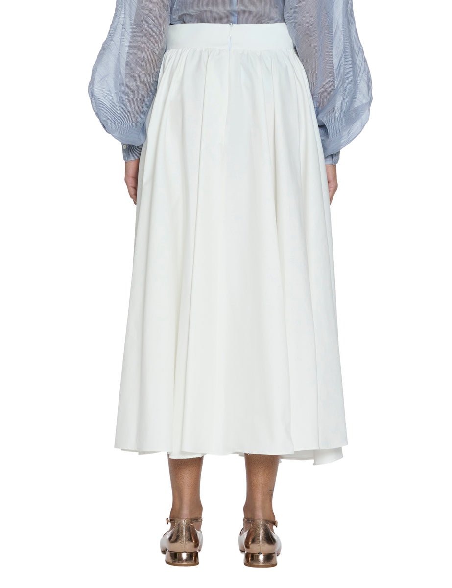 gonna ruota cotone bianco - blufrida - gonna