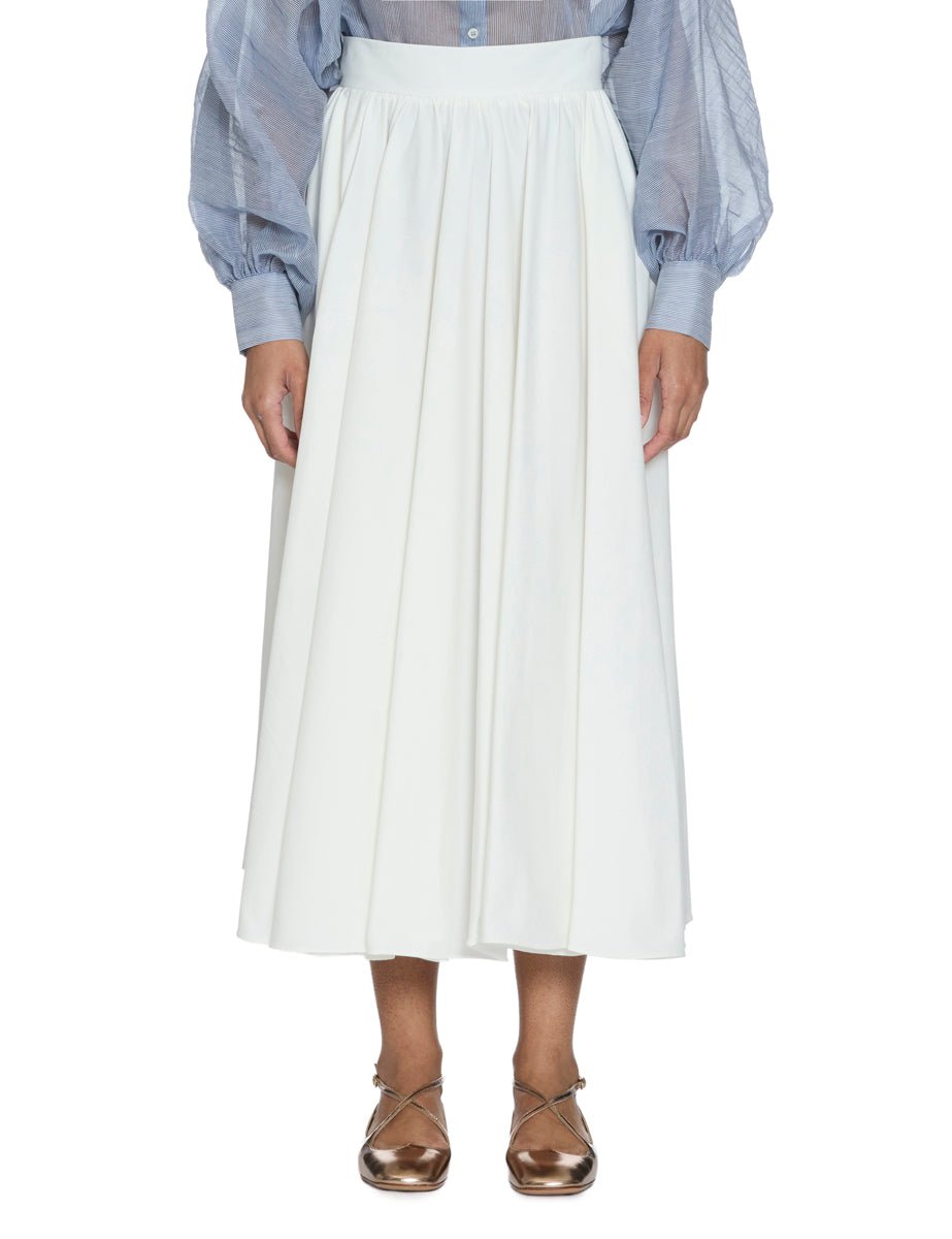 gonna ruota cotone bianco - blufrida - gonna