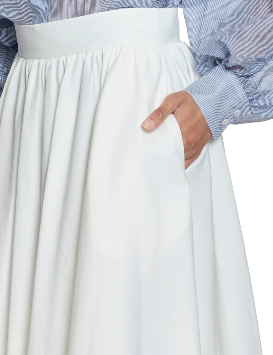 gonna ruota cotone bianco - blufrida - gonna