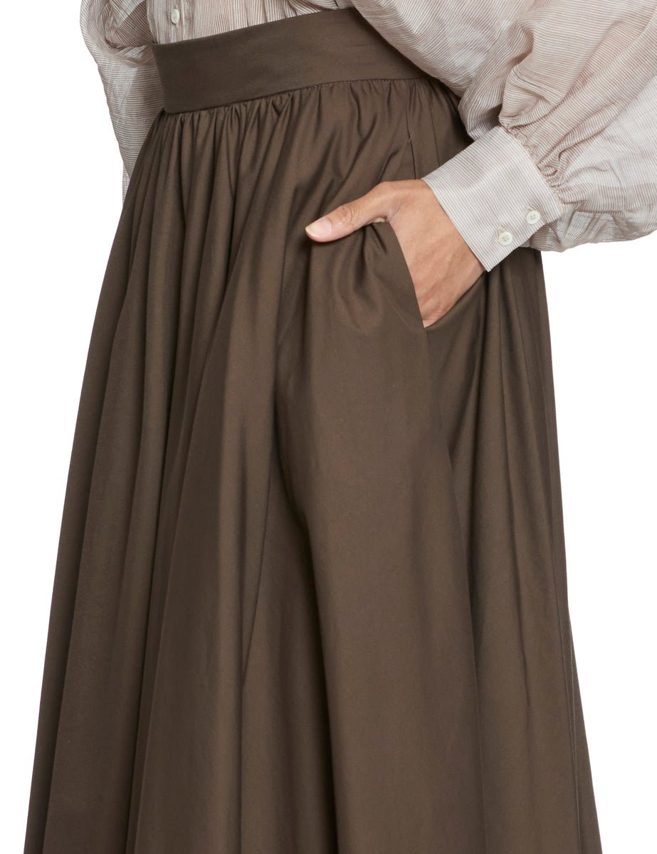 gonna ruota cotone caffe - blufrida - gonna