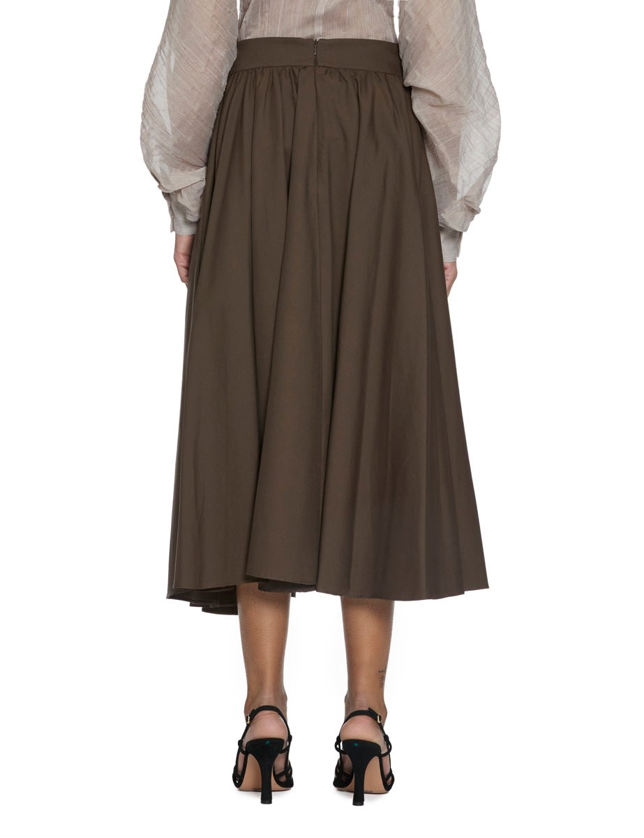 gonna ruota cotone caffe - blufrida - gonna