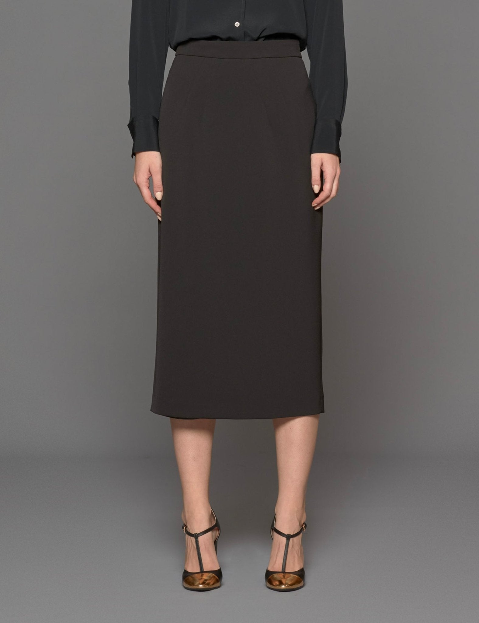 gonna tubino crepe nero - blufrida - gonna