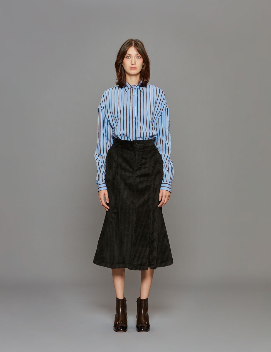 gonna velluto coste nero - stella jean - gonna