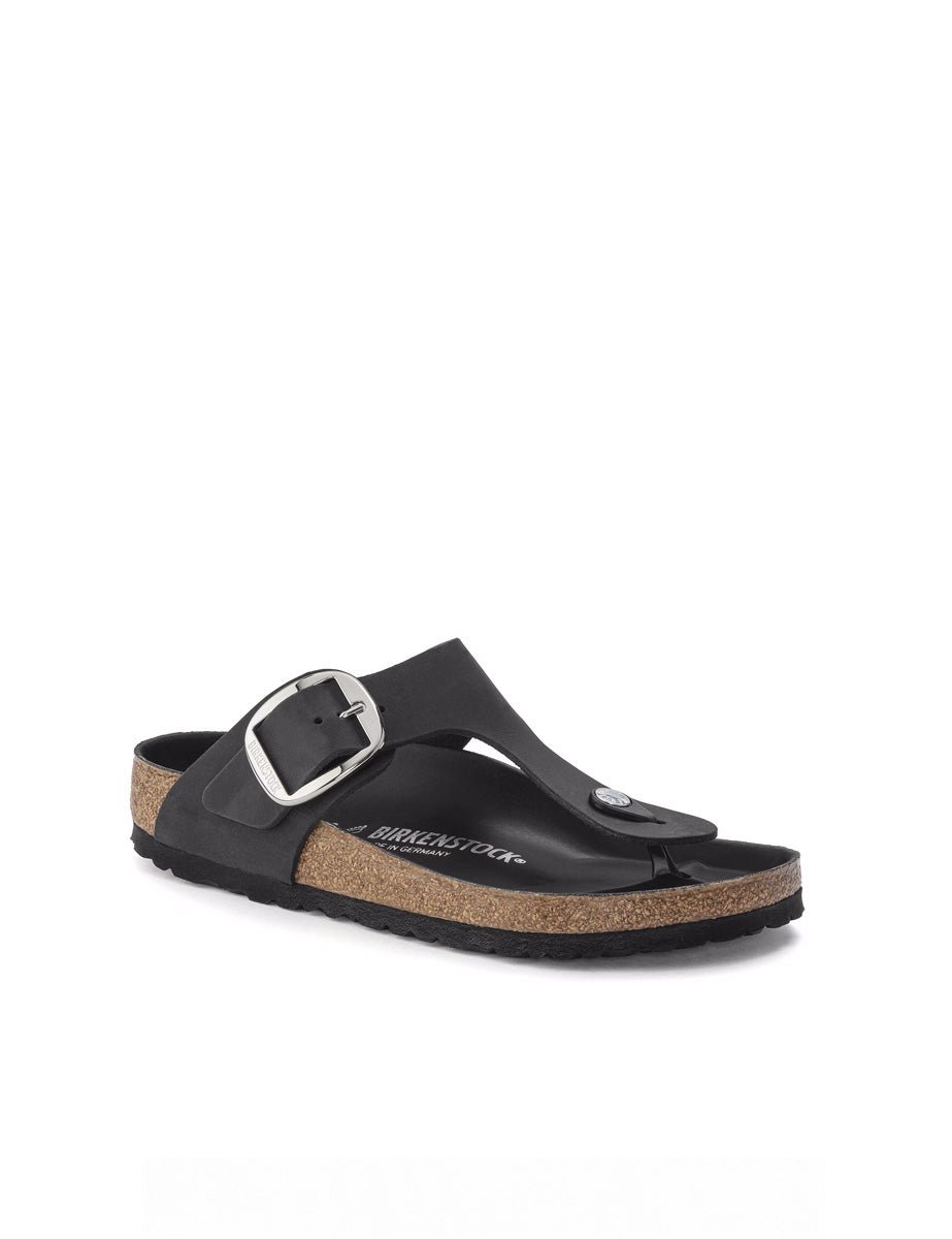 infradito gizeh big buckle oiled lea black - birkenstock - infradito