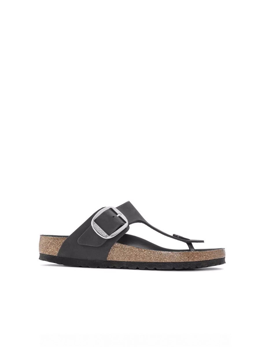infradito gizeh big buckle oiled lea black - birkenstock - infradito