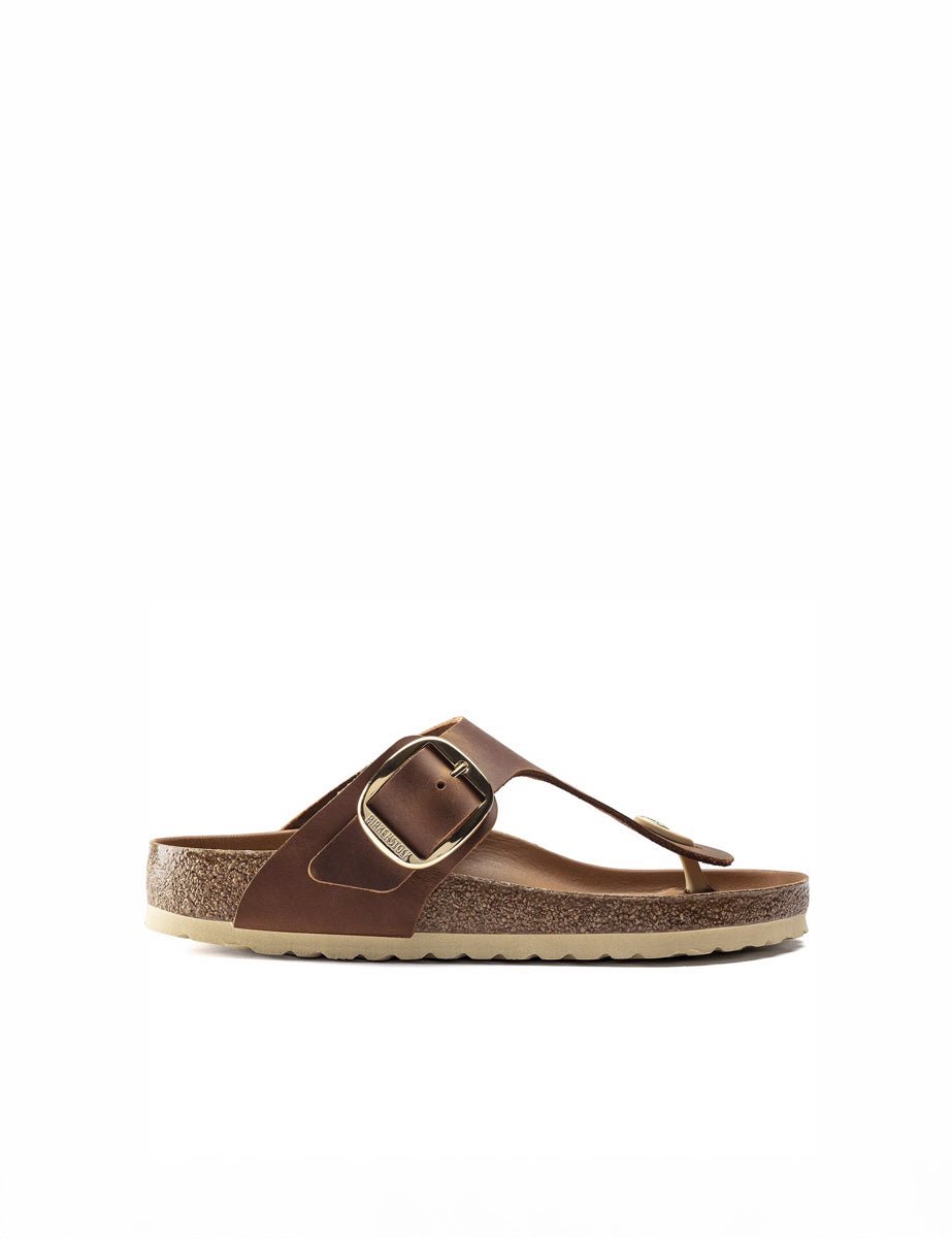 infradito gizeh big buckle oiled lea cognac - birkenstock - infradito