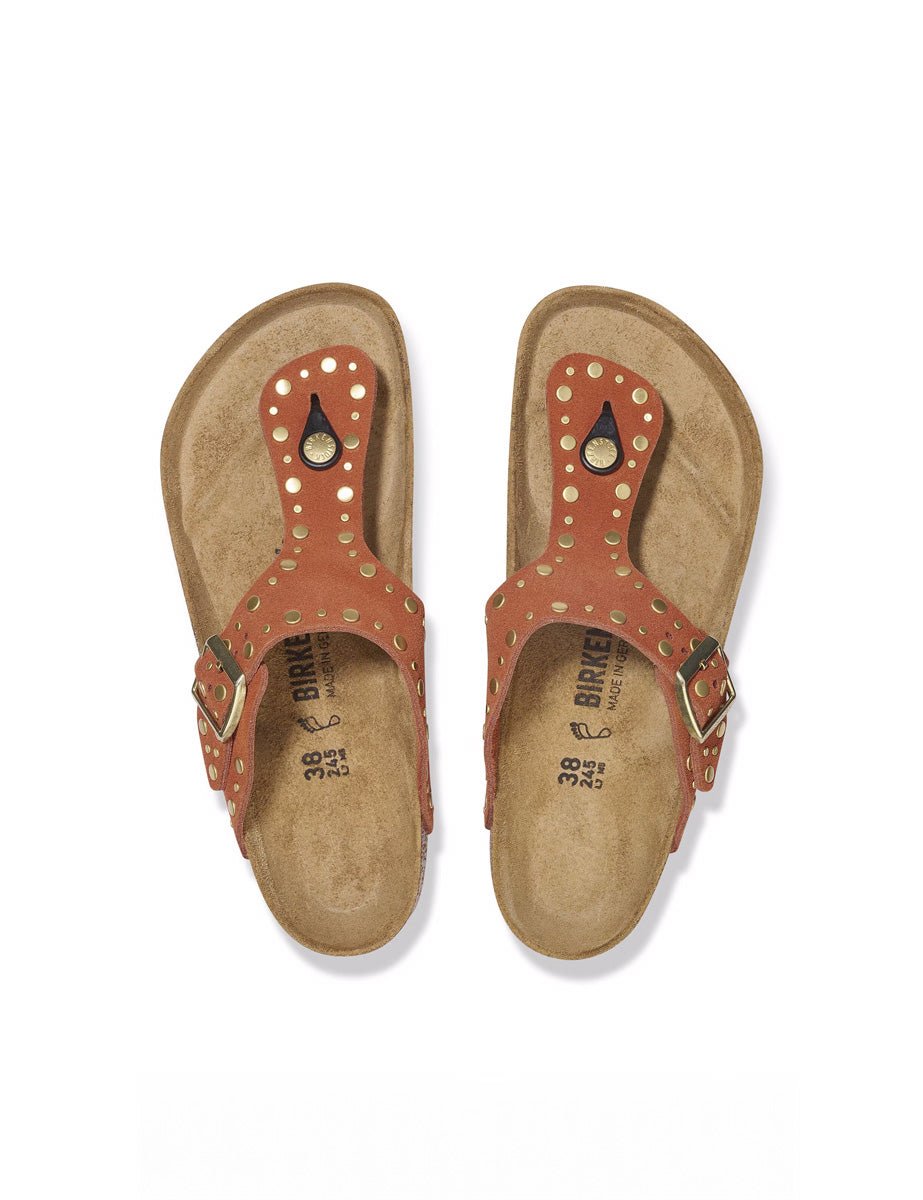 infradito gizeh rivet suede lea rust - birkenstock - infradito
