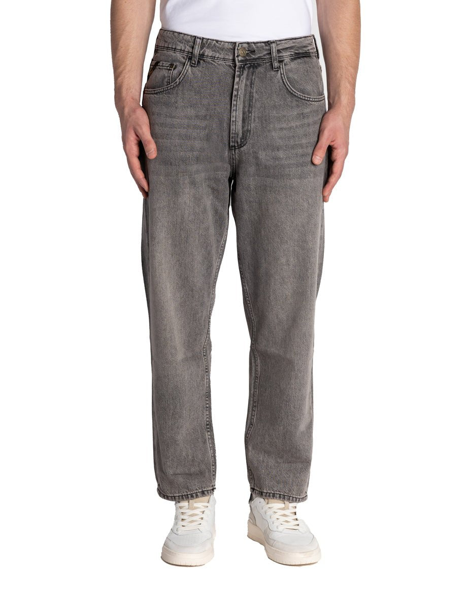 jeans ampio sporcato denim grigio - pont denim - jeans