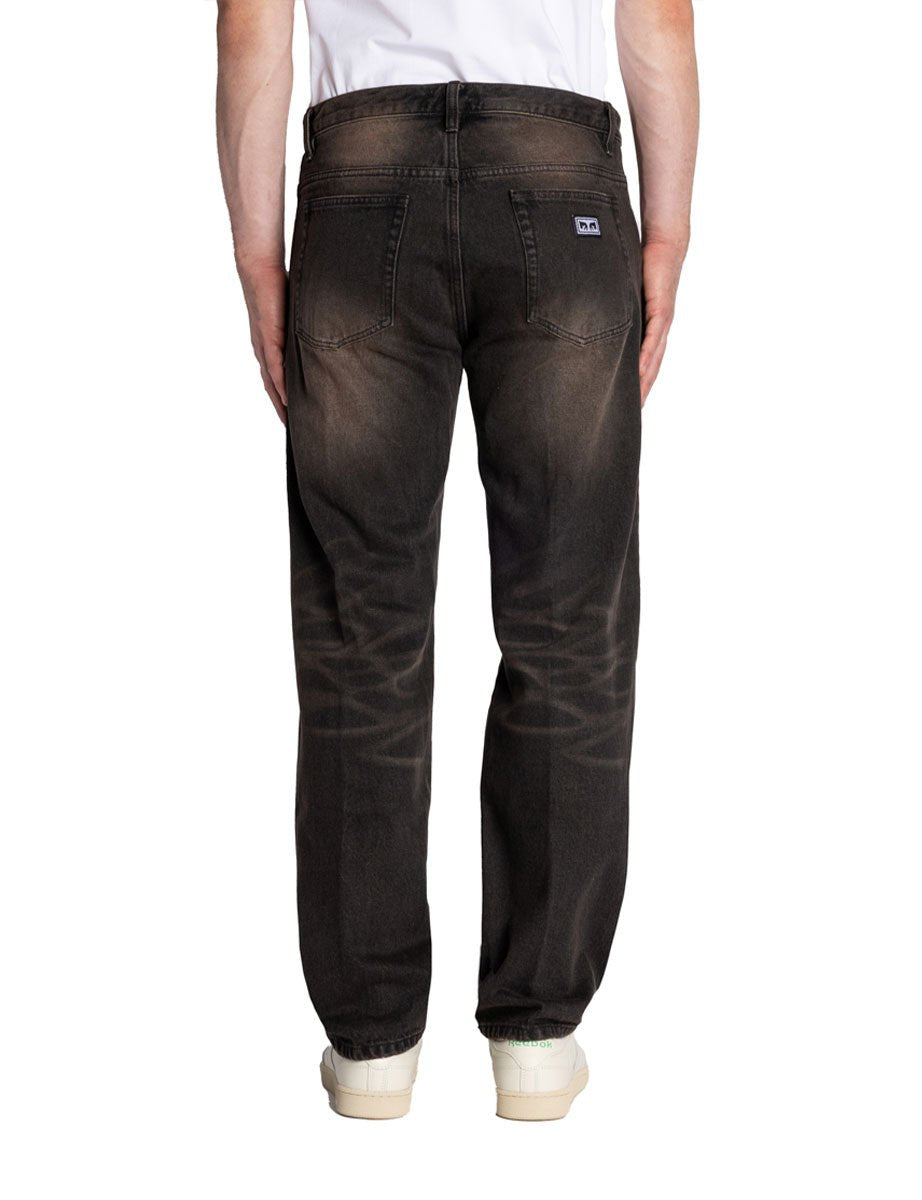 jeans boxcar borchie lavaggio ruggine nero - obey - jeans