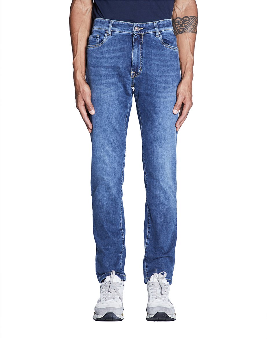 jeans cinque tasche denim medio - teleria zed - jeans