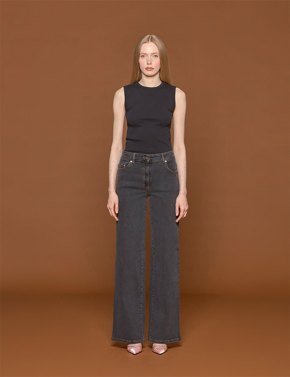 jeans denim nero - vivetta - jeans