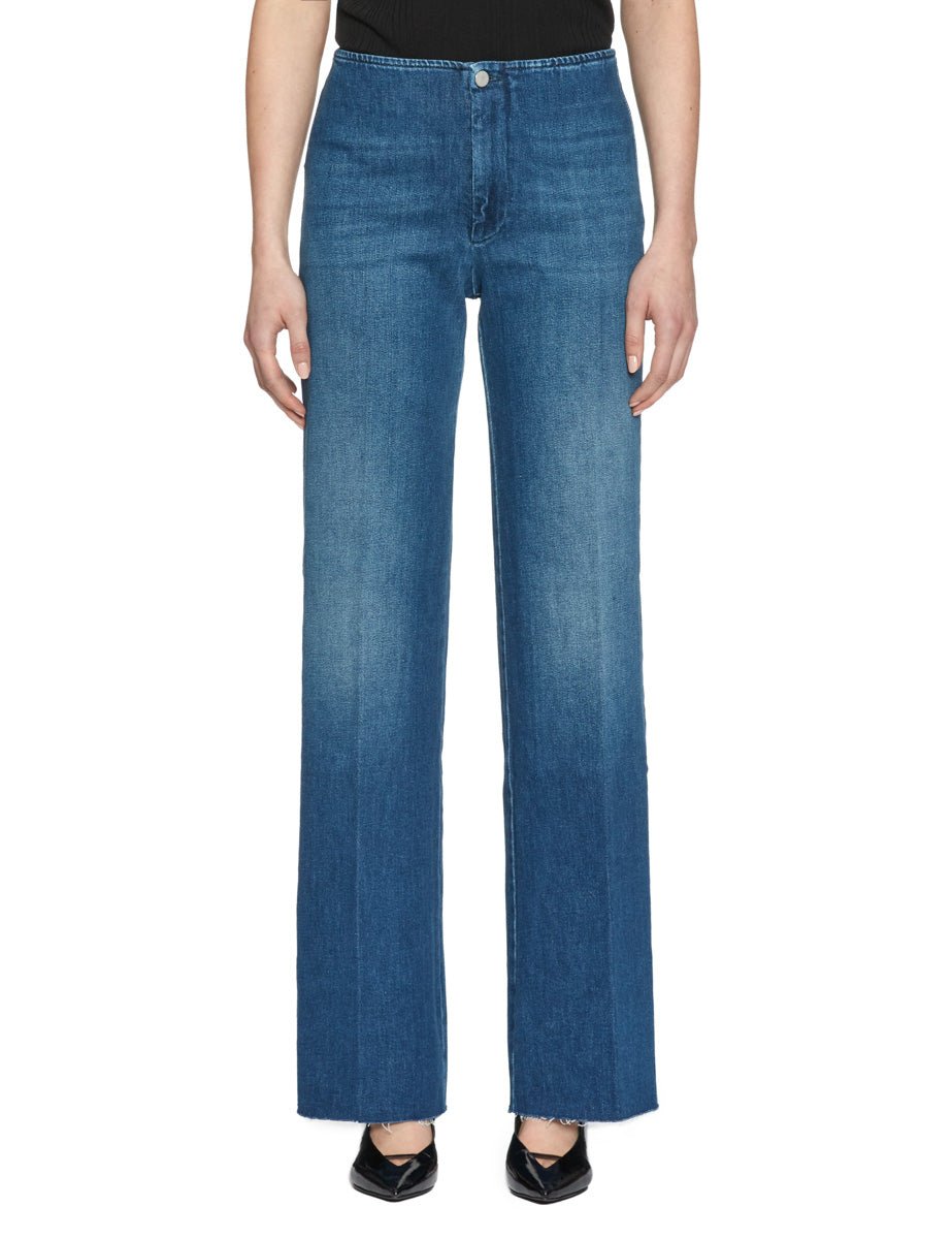 jeans dritto elastico denim medio - blufrida - jeans