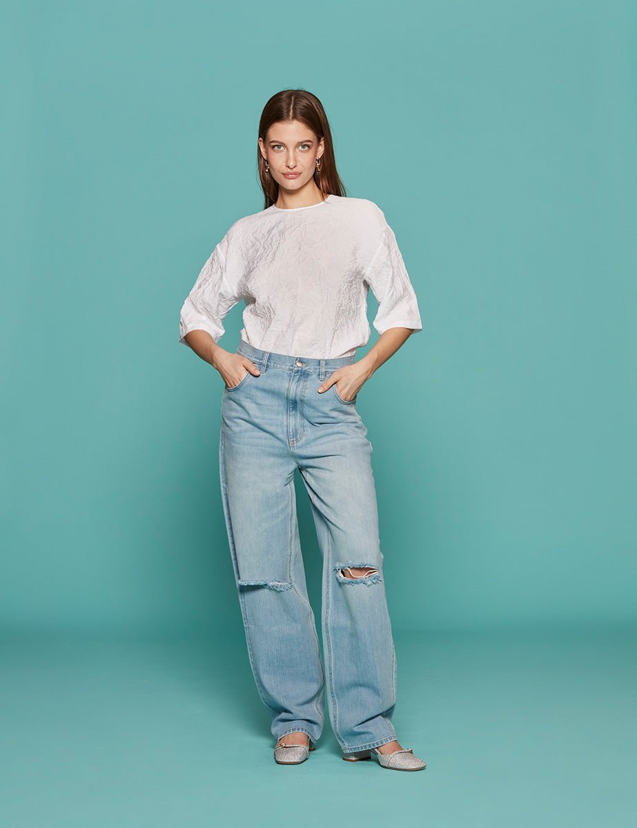 jeans ryder vintage blu denim - tibi - jeans