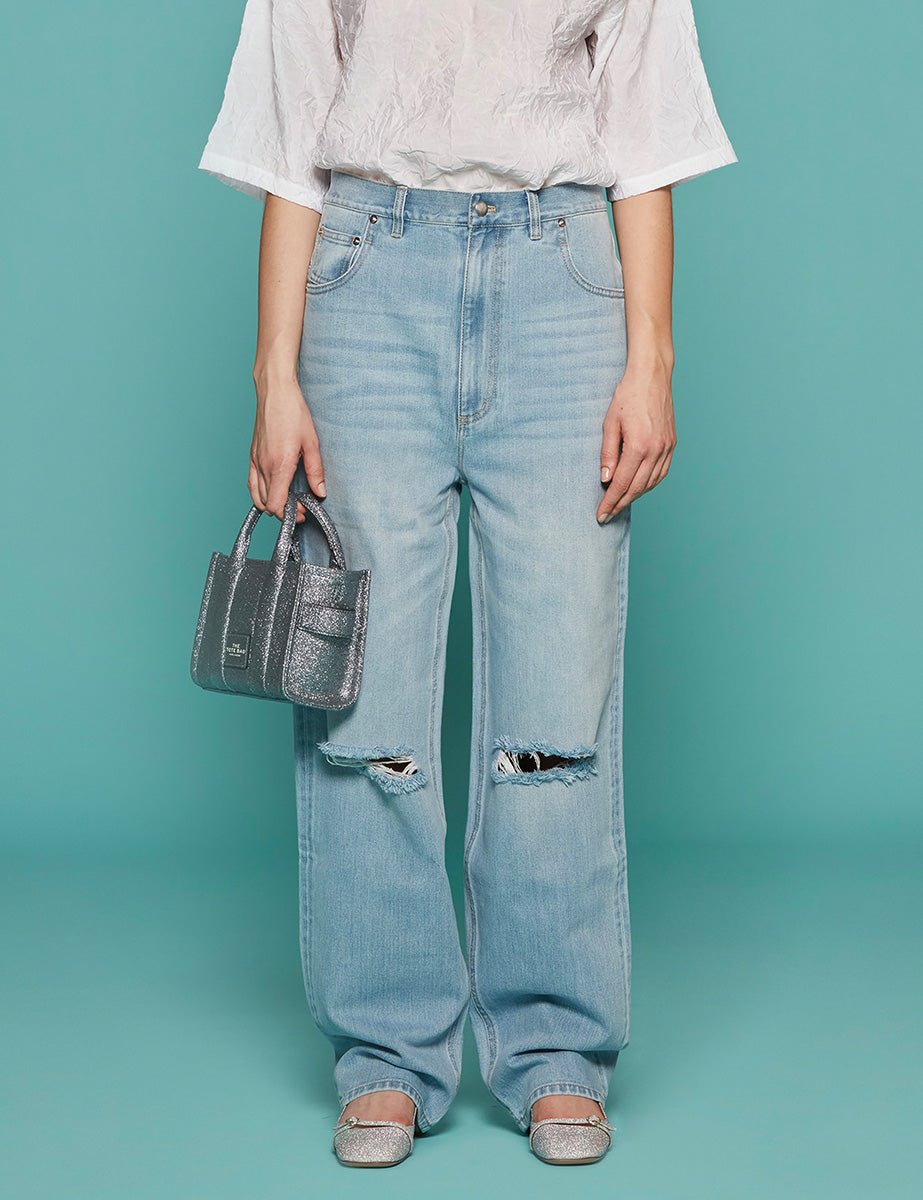 jeans ryder vintage blu denim - tibi - jeans