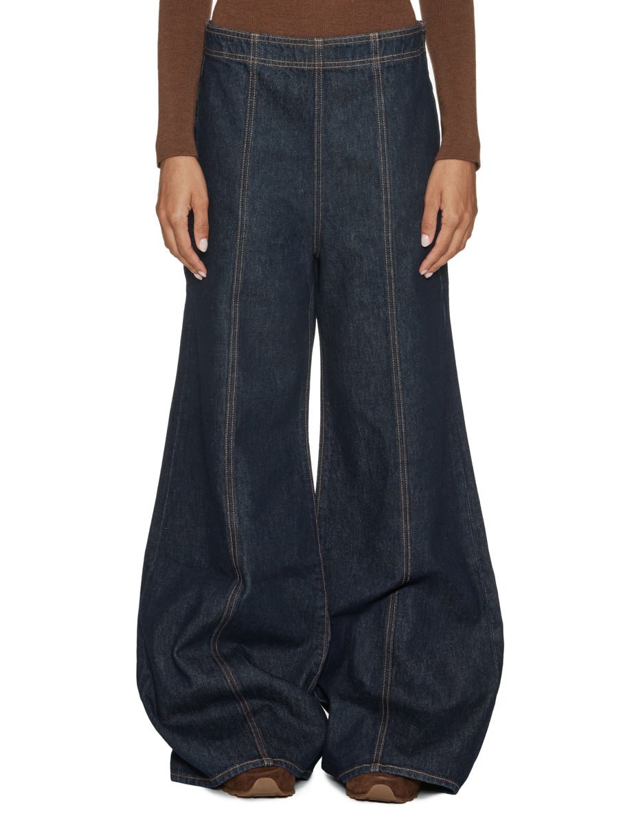 jeans the bianca gamba larga denim scuro - ulla johnson - jeans