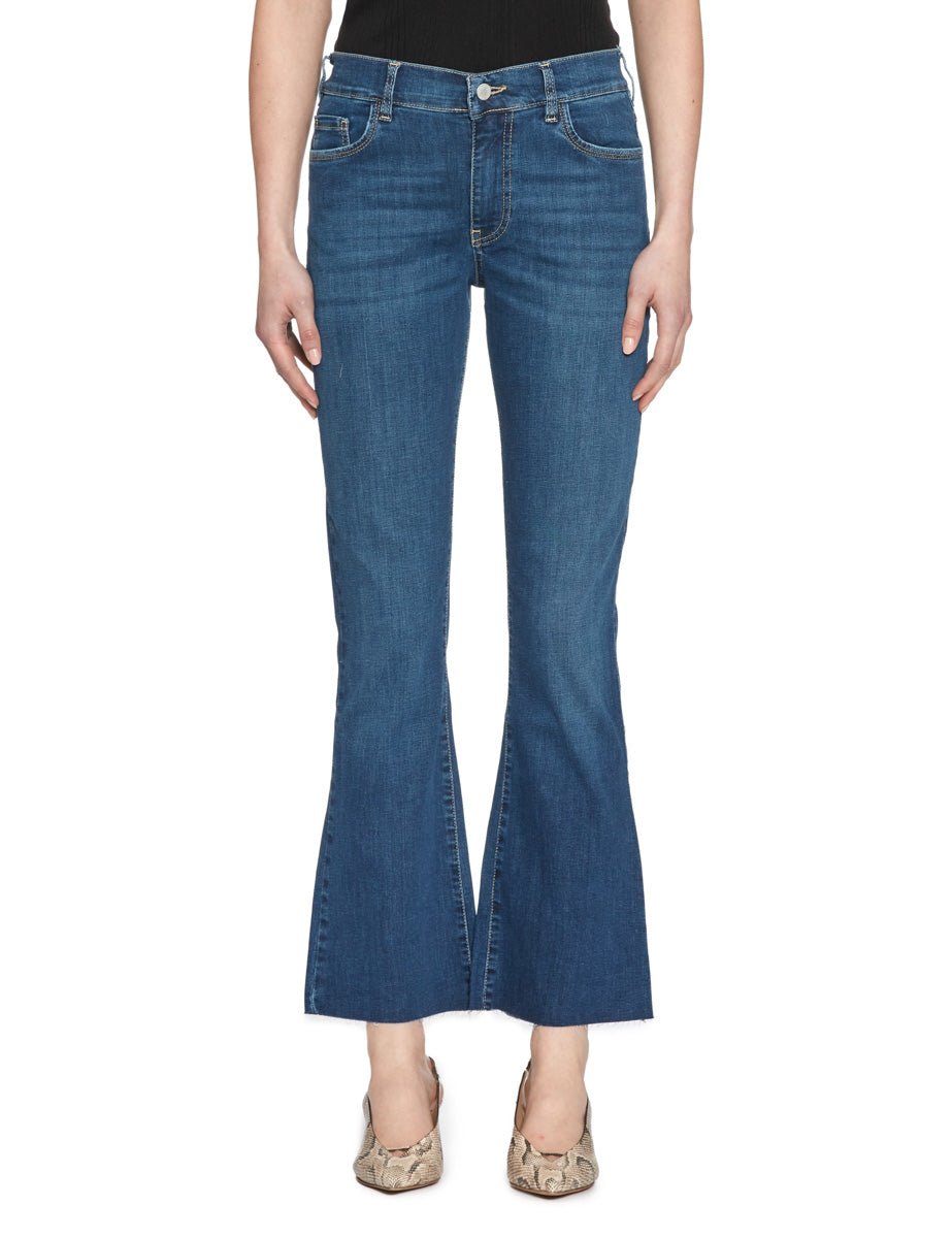 jeans trombetta stretch denim scuro - blufrida - jeans