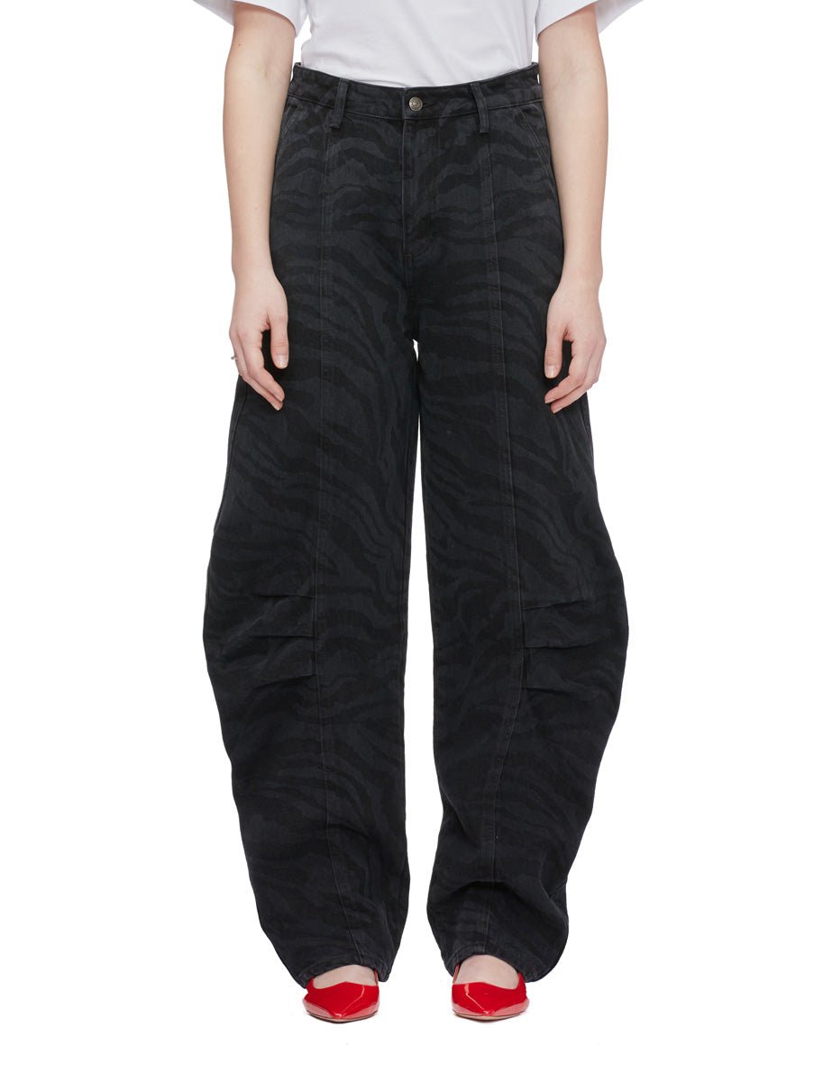 jeans zebra twill baloon nero - rotate - jeans