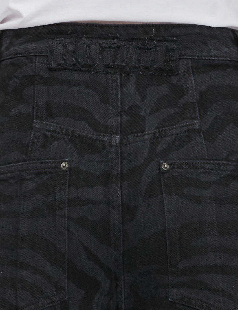 jeans zebra twill baloon nero - rotate - jeans