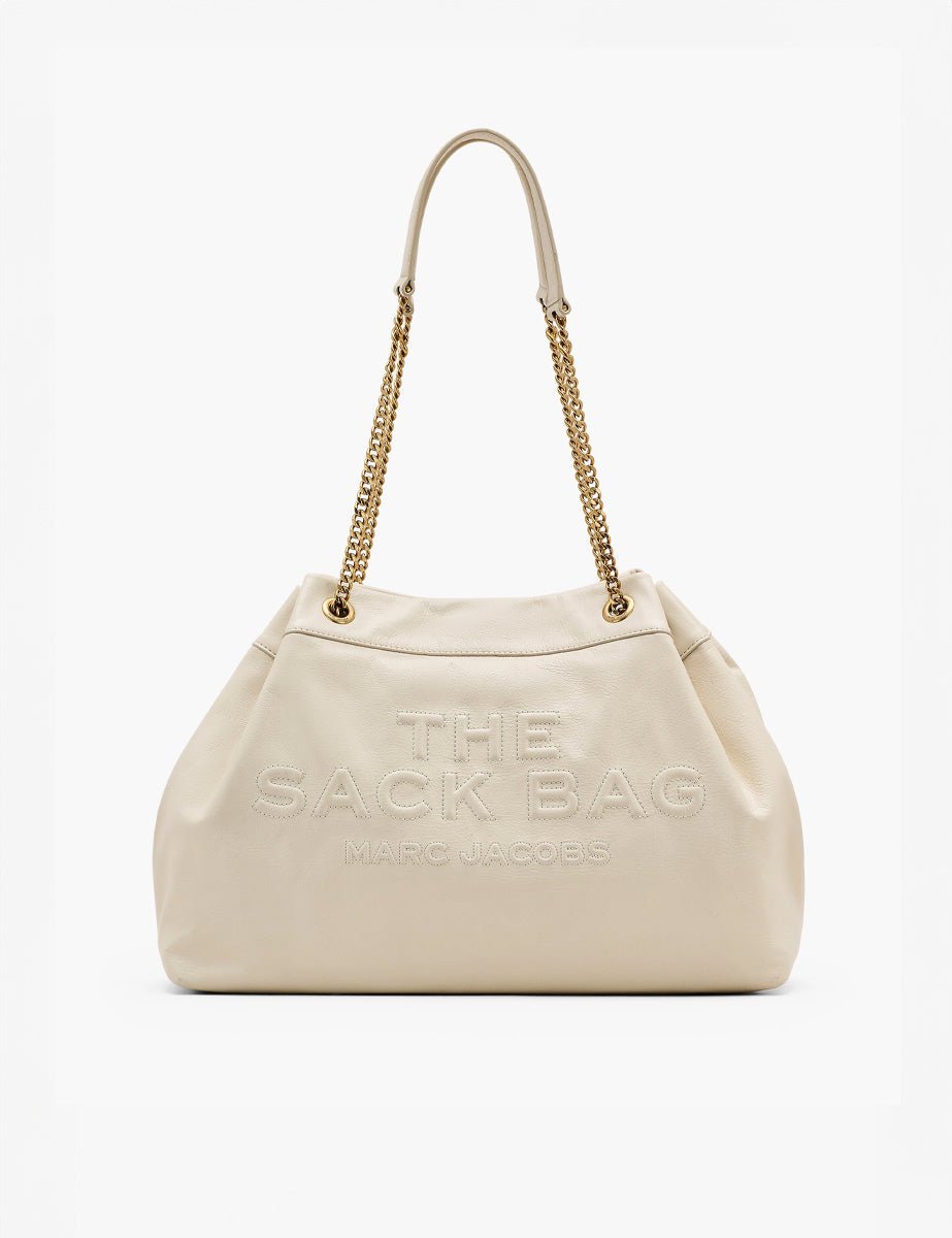 large chain sack leather cloud white - marc jacobs - shopper