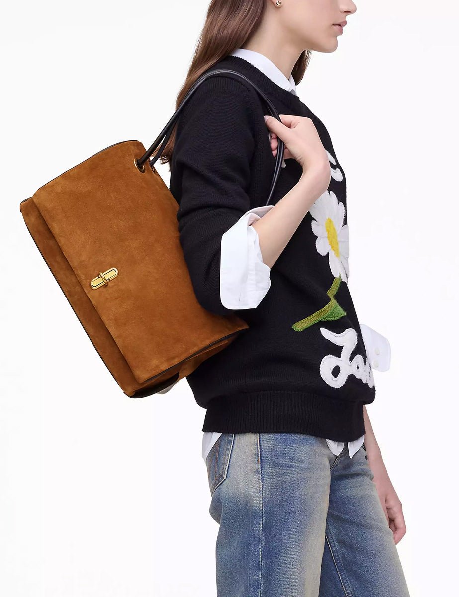 large dual shoulder bag suede copper - marc jacobs - shopper