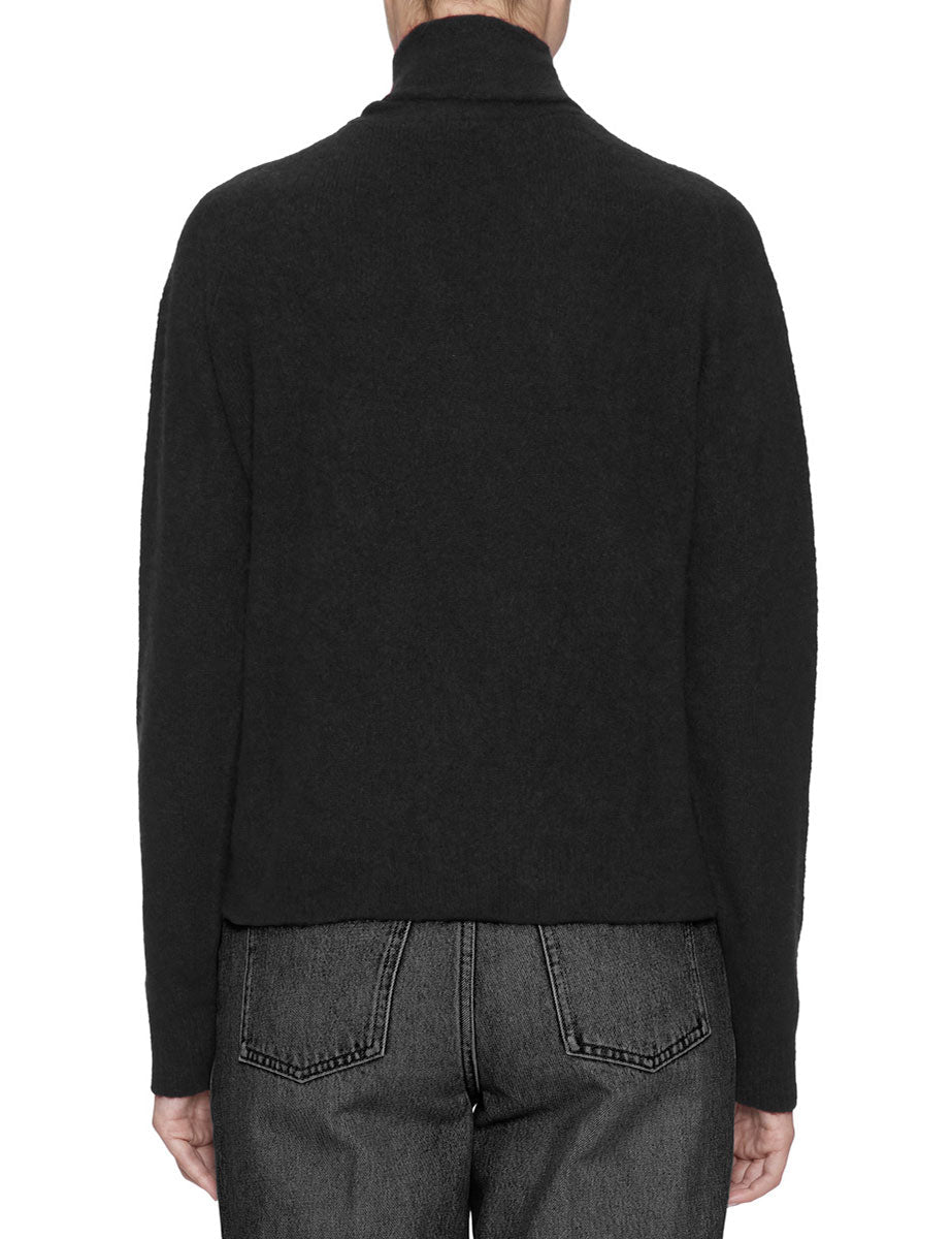 maglia cashmere seta sciarpa nero - roberto collina - pullover