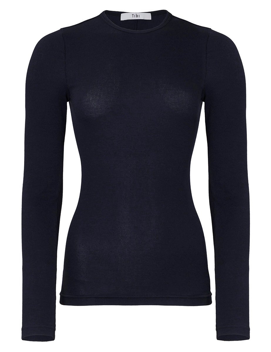 maglia cotone navy - tibi - maglia