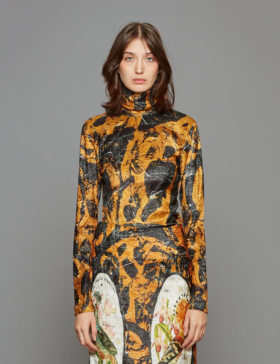 maglia dolcevita giallo nero - stella jean - maglia