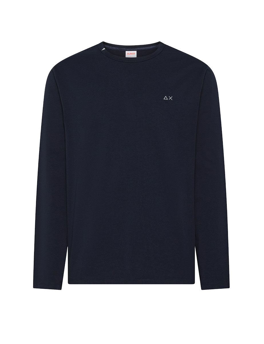 maglia maniche lunghe jersey blu navy - sun68 - maglia