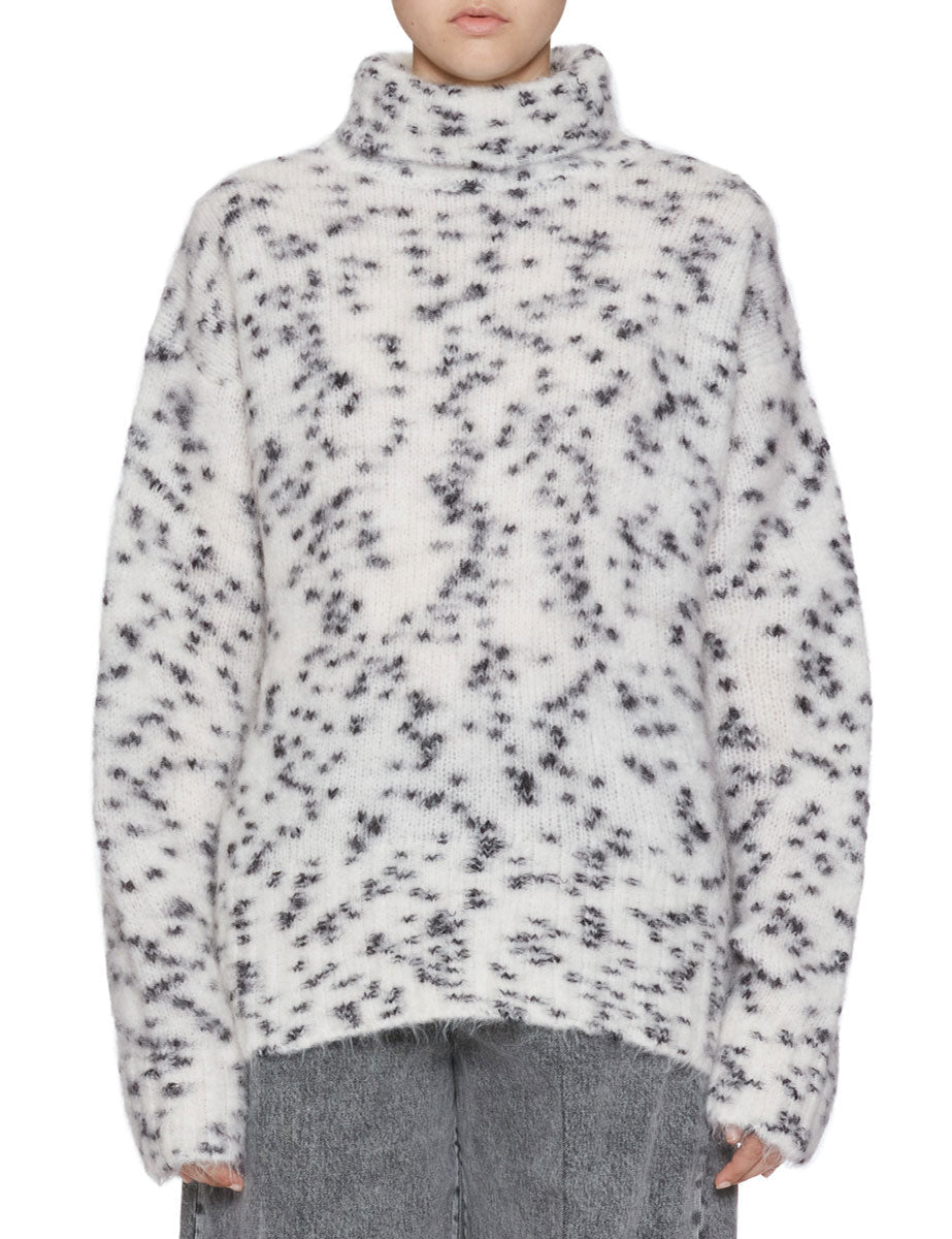 maglia over mohair panna nero - alysi - pullover