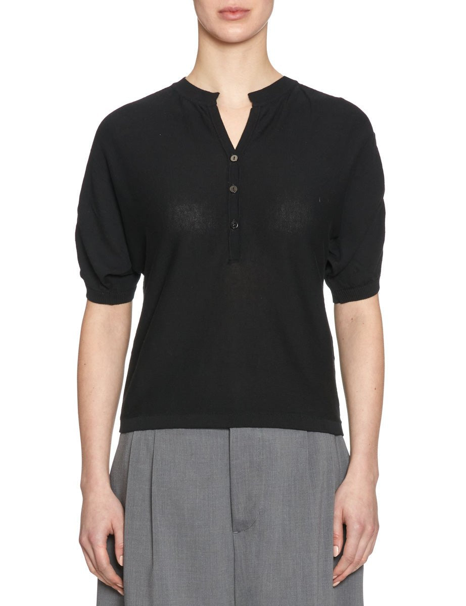 maglia serafino manica gomito nero - alpha - maglia