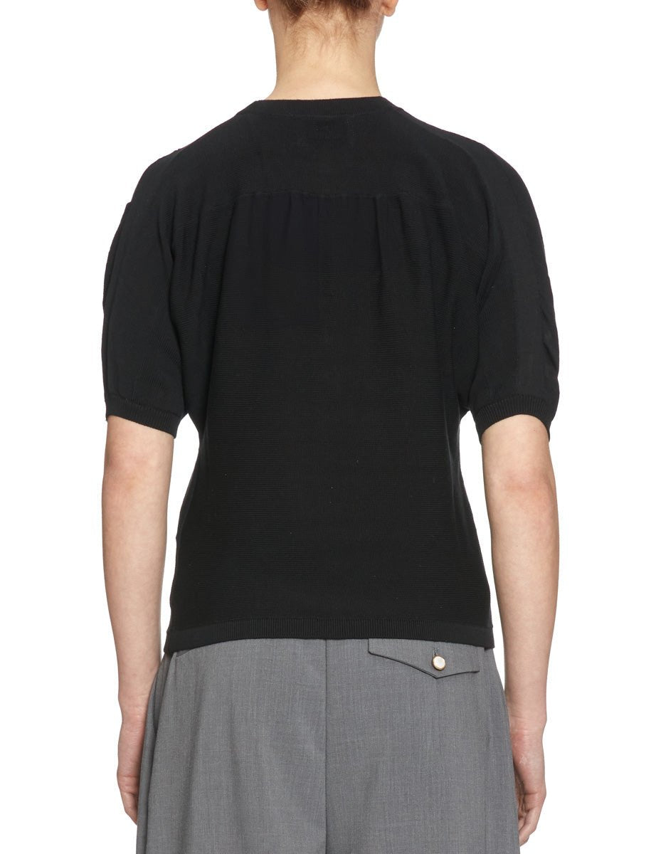 maglia serafino manica gomito nero - alpha - maglia